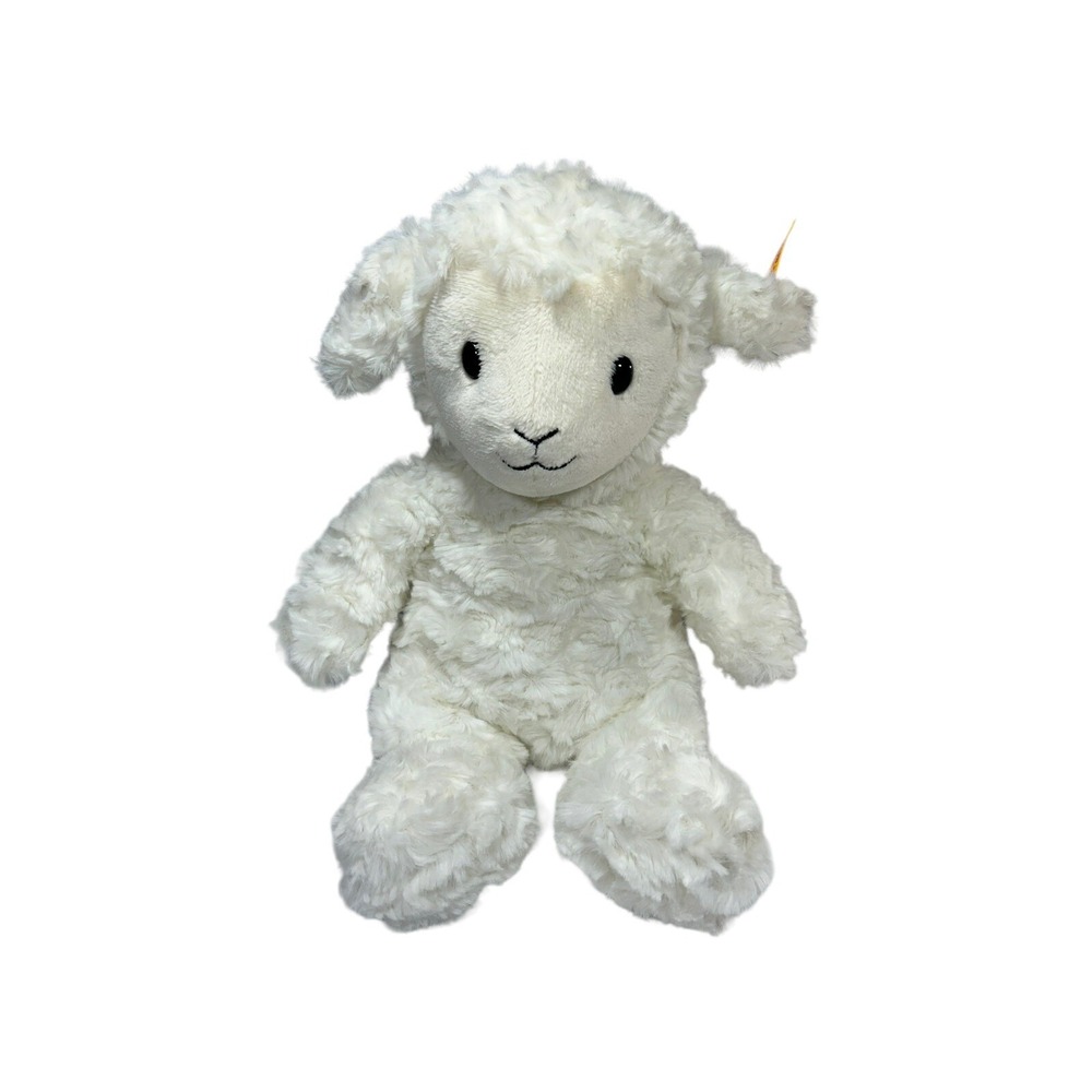 Steiff Fuzzy‎ Lamb Stuffed Animal Cuddly Friends Plush Doll White 073410 - A3